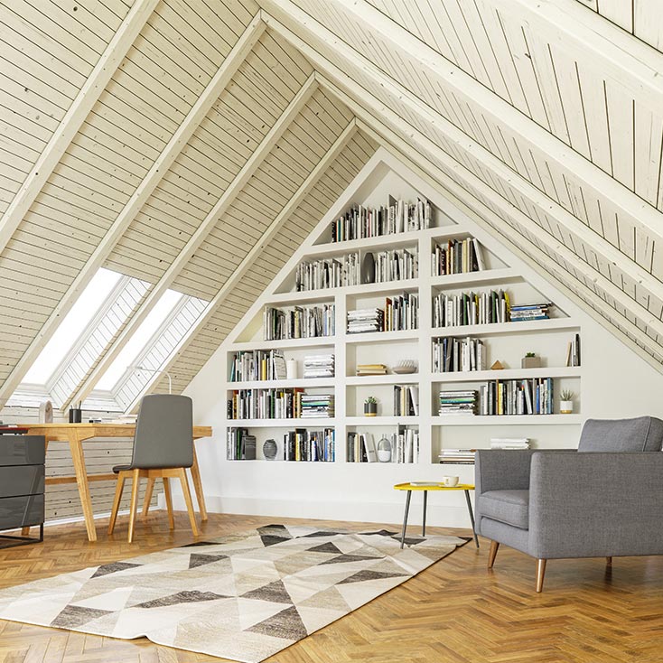 Maßgefertigter Schrank für Dachschräge, Treppenschränke