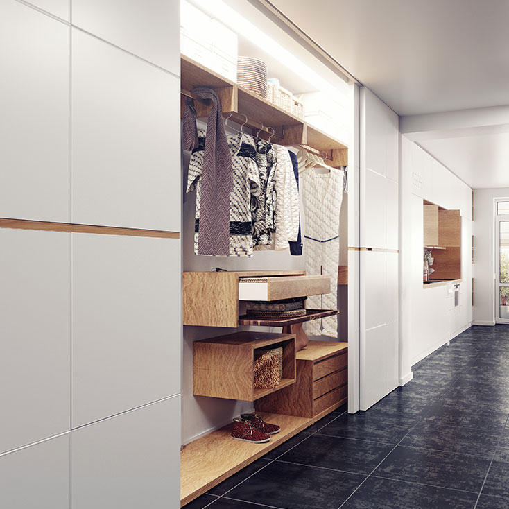 Maßgefertigter Garderobenschrank im Flur